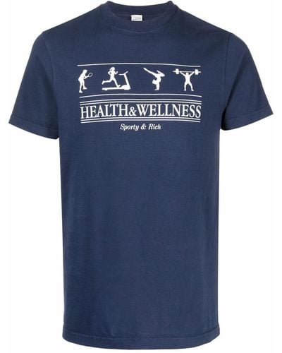 Sporty & Rich Health and Wellness T-Shirt - Blau