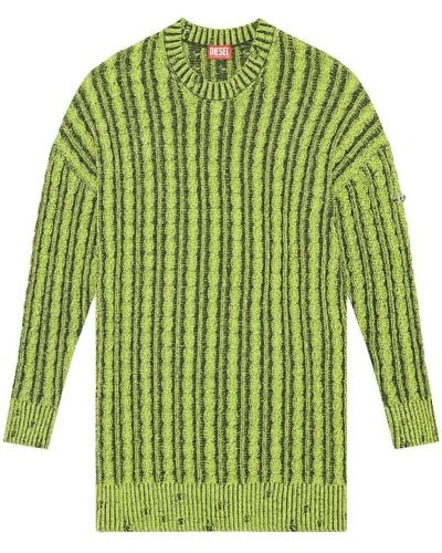 DIESEL M-Pantesse Pullover mit Zopfmuster - Grün