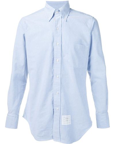 Thom Browne Classic L/s Bd Pc Shirt With Cf Grosgrain Placket In Oxford - Blauw