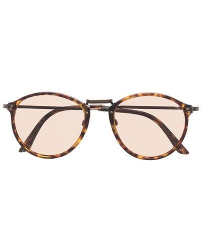 Giorgio Armani Tortoiseshell Round-frame Sunglasses - Natural