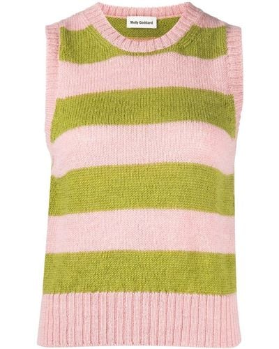 Molly Goddard Striped Sleeveless Sweater - Yellow