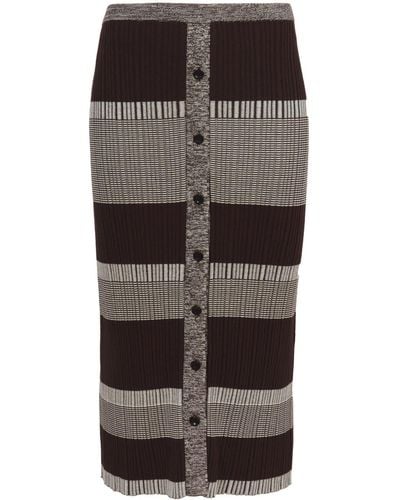 Proenza Schouler Striped Midi Skirt - ブラック