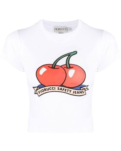 Fiorucci Cherry-motif Cotton T-shirt - White