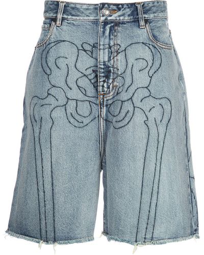 Haculla 'Anatomy' Jeans-Shorts mit Print - Blau
