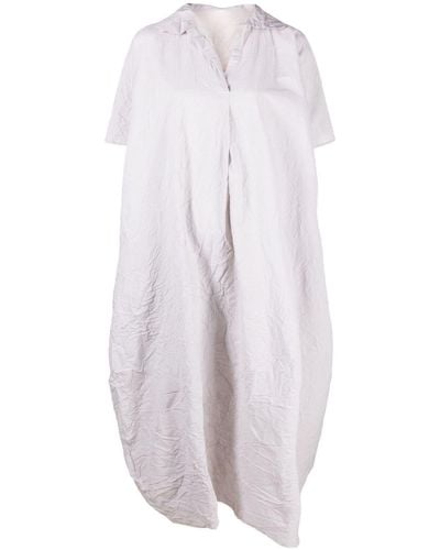 Daniela Gregis V-neck Short-sleeve Shirt Dress - White