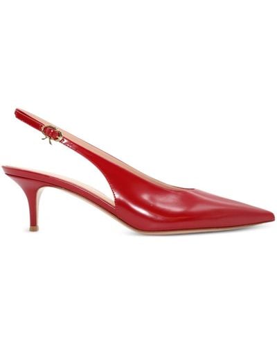 Gianvito Rossi Leather Slingback Court Shoes - Red