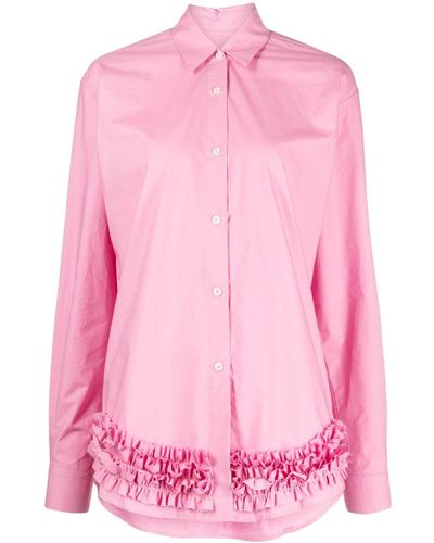 Molly Goddard Ruffle-detailing Long-sleeve Shirt - Pink