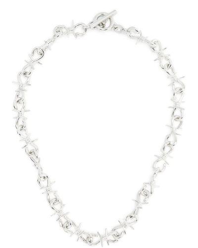 Undercover Barbed-wire Chain Necklace - White
