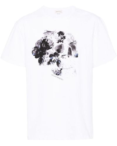 Alexander McQueen Camiseta con calavera estampada - Blanco