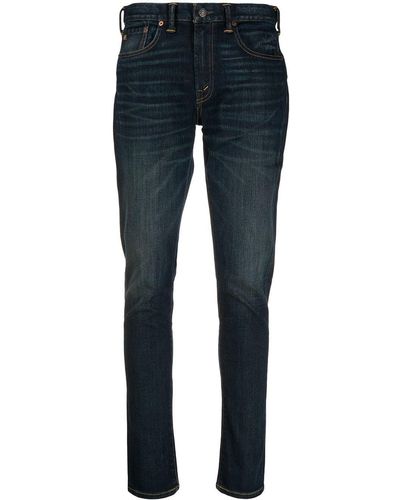 RRL Stonewashed Mid-rise Skinny Jeans - Blue