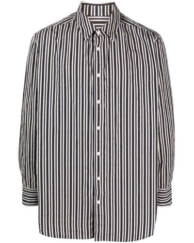 Casey Casey Striped Cotton Shirt - Gray