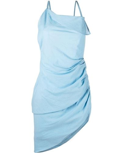 Jacquemus La Robe Saudade Draped Minidress - Blue