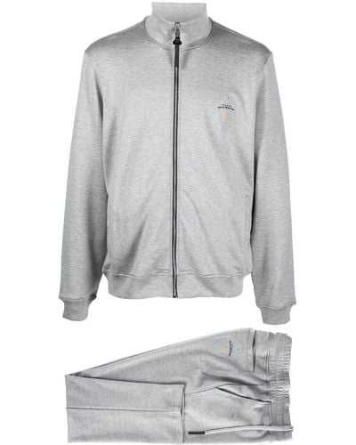 Billionaire Logo-embroidered Cotton Tracksuit - Gray