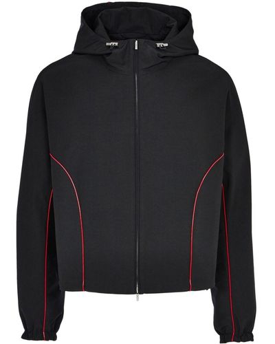 Ferragamo Leichte Jacke mit Kontrastpaspeln - Schwarz