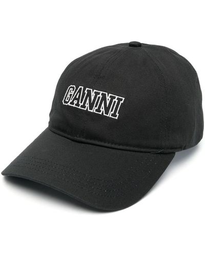 Ganni Embroidered-logo Cap - Black