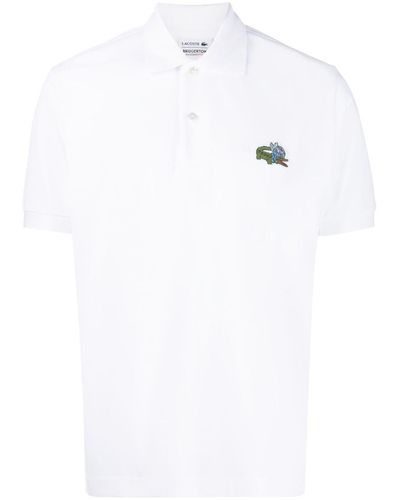 Lacoste Poloshirt mit Bridgerton-Applikation - Weiß