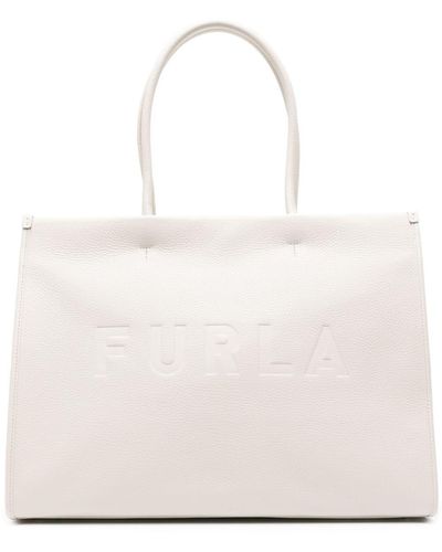 Furla Handtasche mit Logo-Prägung - Natur