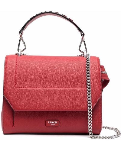 Lancel Leather Chain-strap Tote Bag - Red