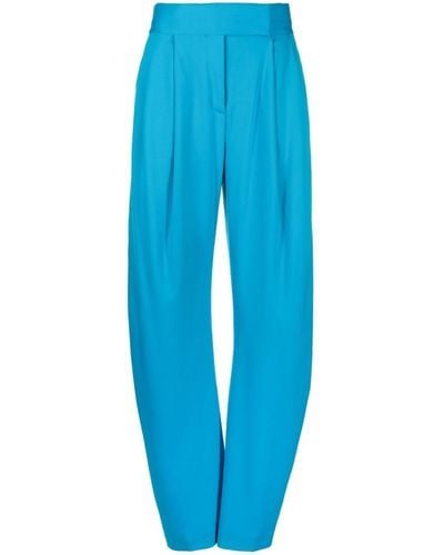 The Attico Pantaloni capri in lana vergine a gamba larga - Blu