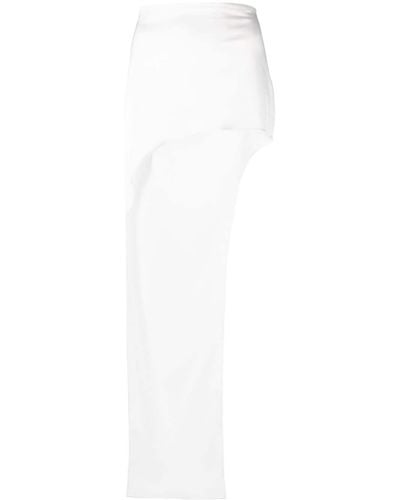 Loulou X Rue Ra Asymmetric Satin Skirt - White