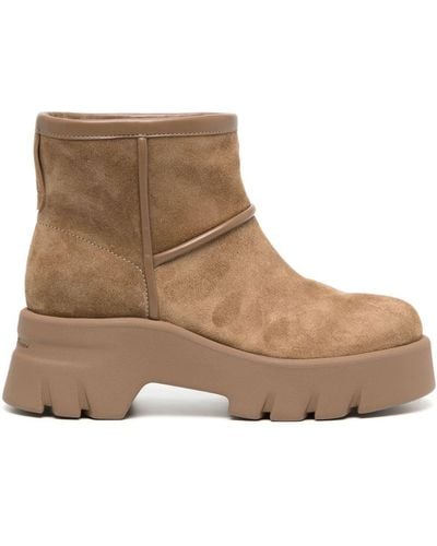 Gianvito Rossi Shearling-lined Suede Boots - Brown