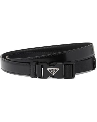 Prada Triangle-logo Belt - Black