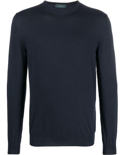Zanone Crew-neck Long-sleeve Sweater - Blue