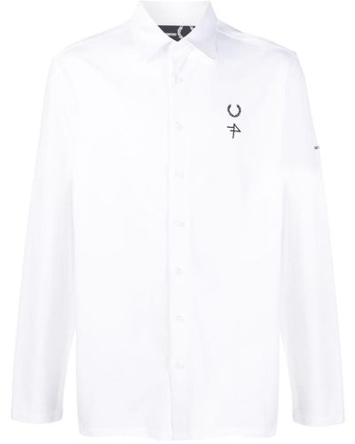 Fred Perry Overhemd Met Geborduurd Logo - Wit