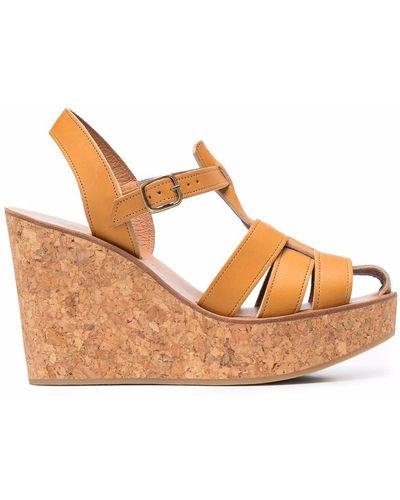 K. Jacques Yumi Platform Sandals - Brown