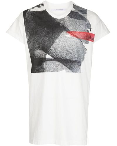 Julius T-shirt en coton à imprimé graphique - Gris