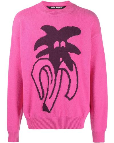 Palm Angels Pullover mit Intarsien-Motiv - Pink