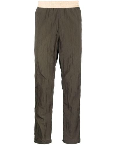 RANRA Elasticated-waistband Straight-leg Trousers - Grey