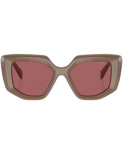 Prada Prada Pr 14zs Oversize Frame Sunglasses - Pink