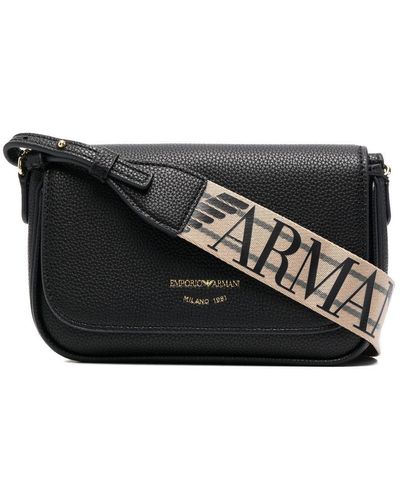 Emporio Armani Crossbodytas Met Logoband - Zwart