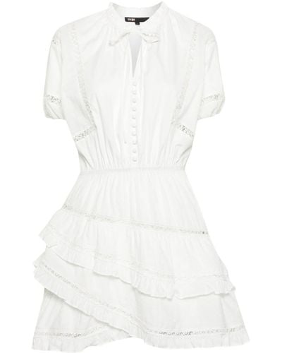 Maje Broderie-anglaise Cotton Minidress - White