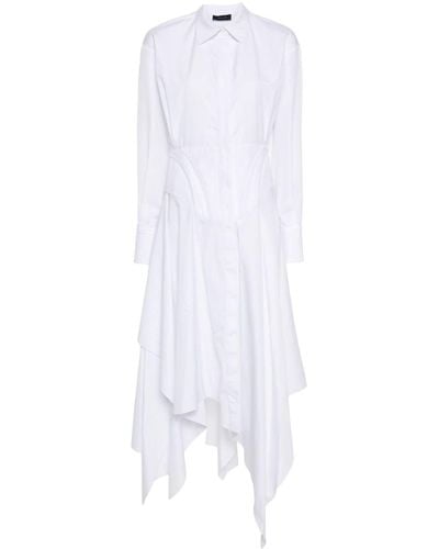 Mugler ポプリン ドレス - ホワイト
