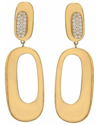 Roberto Coin 18kt Yellow Gold Chic And Sine Diamond Drop Earrings - Metallic