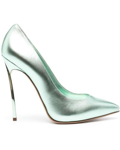 Casadei Blade Flash 130mm Leather Pumps - Green