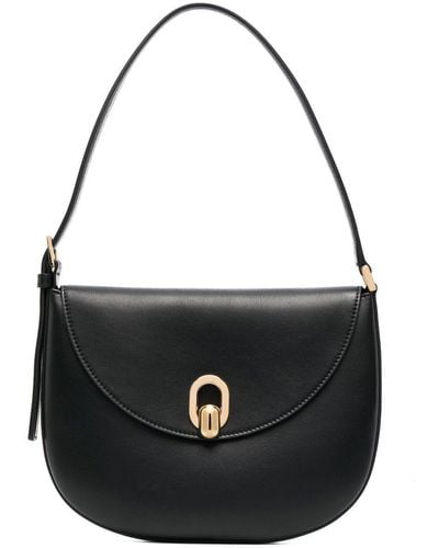 SAVETTE Small Tondo Leather Shoulder Bag - Black