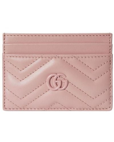 Gucci GG Marmont Matelassé Card Case - Pink