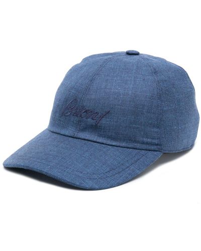 Brioni Logo-embroidered Baseball Cap - Blue