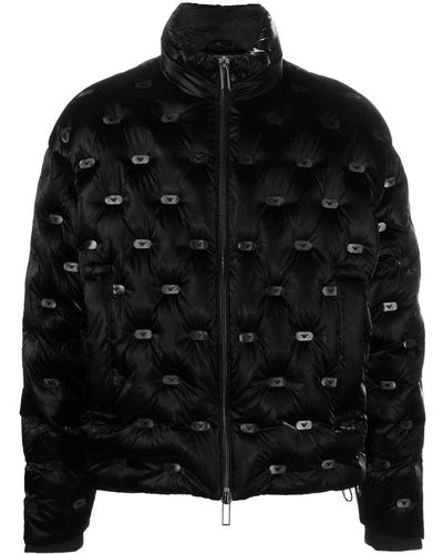 Emporio Armani Logo-embellished Puffer Jacket - Black