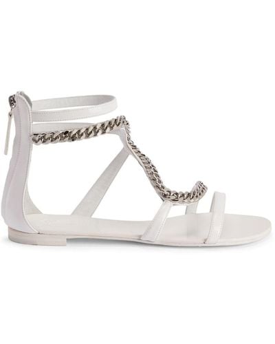 Giuseppe Zanotti Samantha Chain-link Leather Sandals - White
