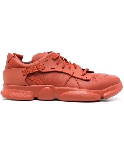 Camper Karst Ergonomic Leather Trainers - Red