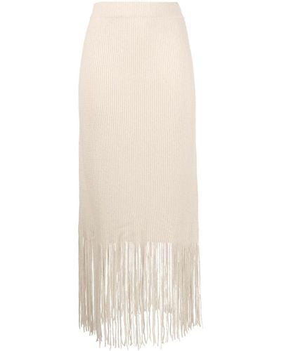 Zimmermann Fringe-detail High-waisted Skirt - White