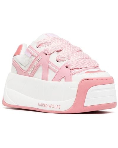 Naked Wolfe Sneakers Met Plateauzool - Roze