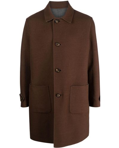 Eleventy Reversible Single-breasted Coat - Brown