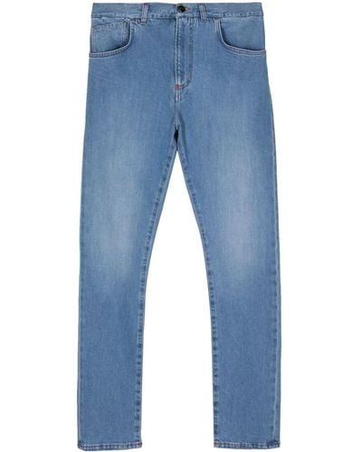 Isaia Halbhohe Straight-Leg-Jeans - Blau