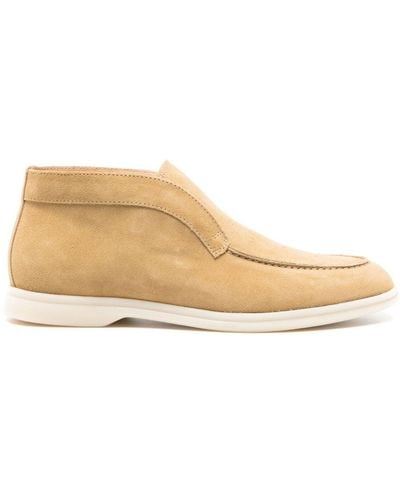 SCAROSSO Leonarda Suede Ankle Boots - Natural