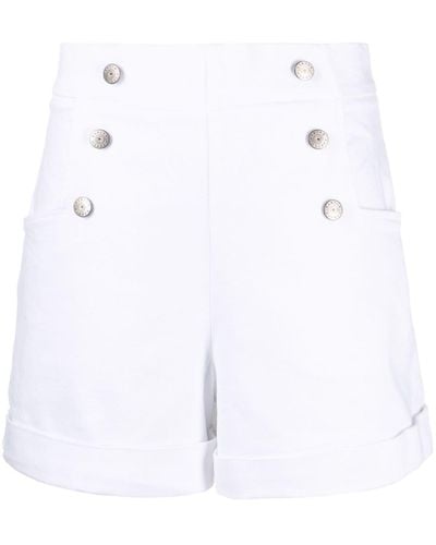 P.A.R.O.S.H. Pantalones cortos con botones laterales - Blanco